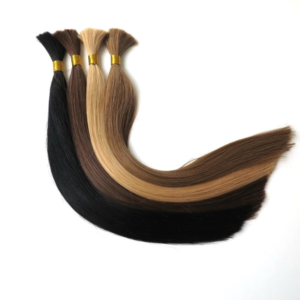 ELIBESS Hair -Brazilian Virgin Human Hair Bulks 100g/piece Human Braiding Hair