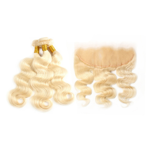 ELIBESS HAIR -613 Color Body Wave Brazilian Hair Bundles 60g/piece 3 bundles With Lace Frontal Total 4 Pieces Human Hair Weaving Remy Bundle