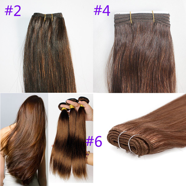 Human Brazilian Hair Straight Bundles 3pcs virgin dark light brown Hair Weave Unprocessed Cheap Hair Extensions