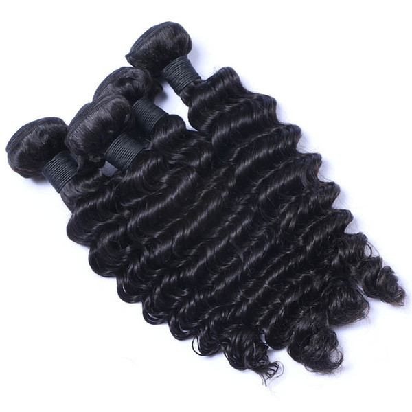 ELIBESS Hair -Virgin Human Hair Weaves 60g Per Piece 4 Bundles Per Lot Deep Wave Human Hair Extension