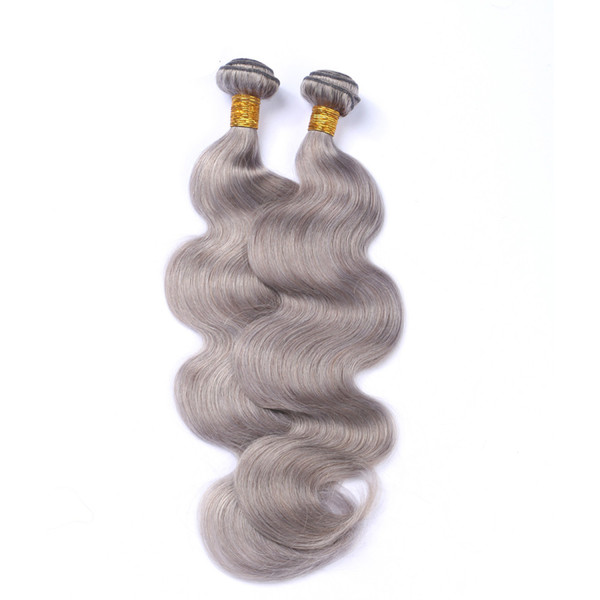 ELIBESS Hair-Color grey Body Wave Human Hair Extensions Remy Human Hair 3 Bundles 100g/bundle Grey Human Hairs