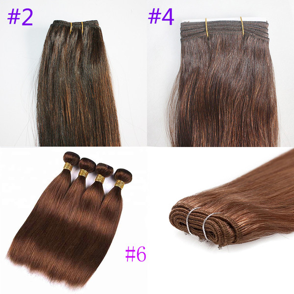 Human Hair Products 3pcs lot Brazilian Indian Peruvian Malaysian Hair Straight dark light Brown Color,100% Unprocessed Hair Extensions