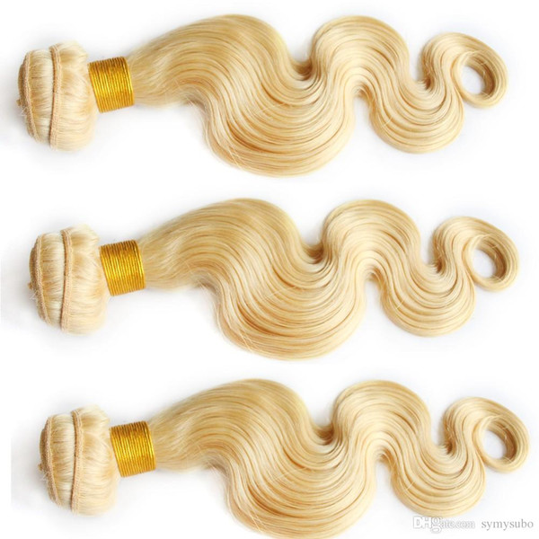 8-30inch 8A Body Wave Blonde Virgin Hair Bundles human peruvian Russian 613 Blonde color Hair Bundle, FREE DHL