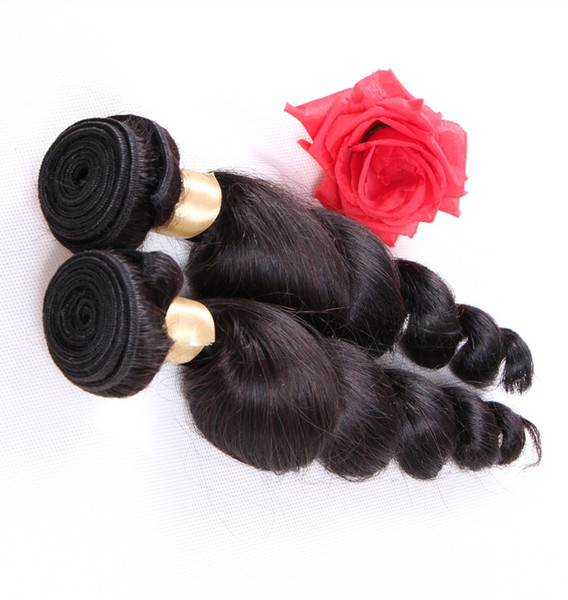 8-28inches loose Wave virgin Hair Weaves Full Head Brazilian Hair Natural Color Human Hair loose wave Bundles 100g 3Pcs Lot, 