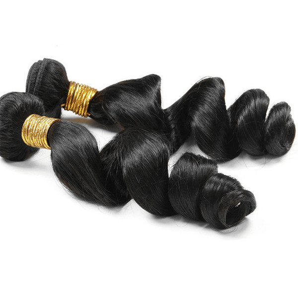 tangle free shedding free 3pcs.lot 100g unprocessed Loose wave Virgin Hair Weave Natural Black Color 10-28inch, Free DHL