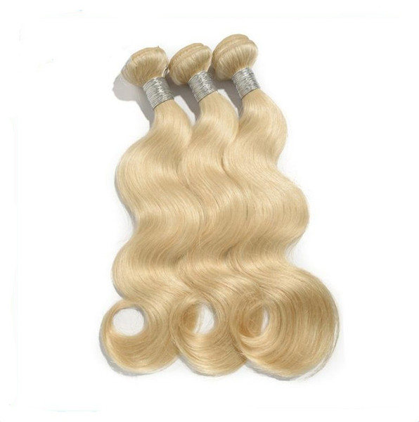 Elibess Brand 300gram Lot body wave Blonde Color 613# brazilian Human hair body wave hair weft , 