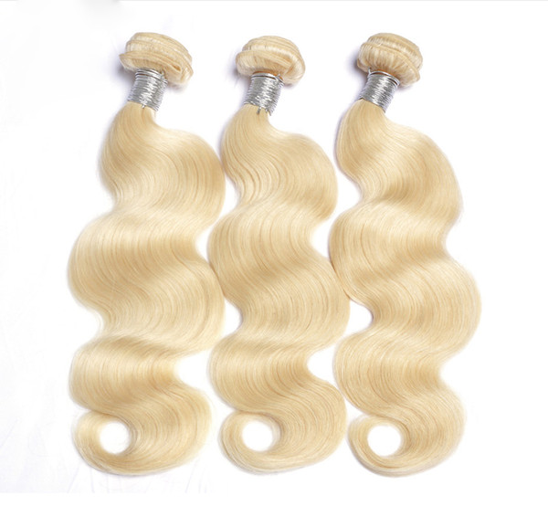 Elibess 100% Human Hair Weave Bundles 613# Color Virgin Human Hair Extensions Body Wave 3Pcs Lot, Free DHL