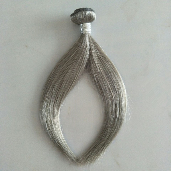 USA Hot sale brazilian silver grey hair extensions 3PCS LOT human grey hair weave 100G brazilian straight wave hair weft