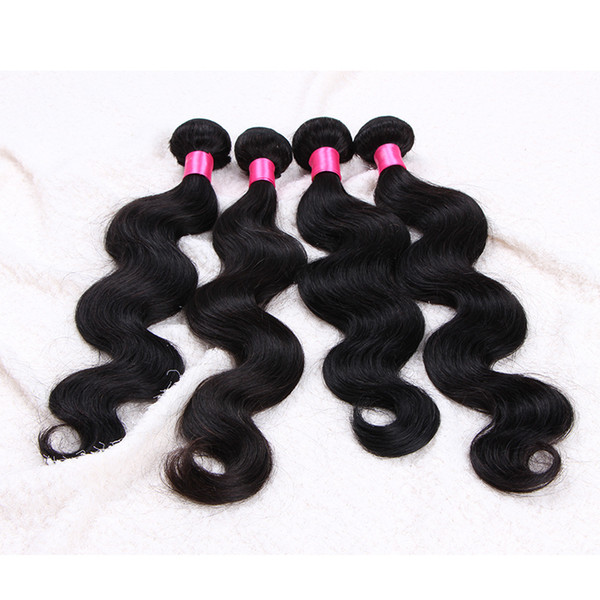 Elibess Brand Indian Hair Extensions Dyeable Natural Brazilian Peruvian Malaysia Virgin Hair Bundles Body Wave Human Hair Weave 3 or 4 pcs