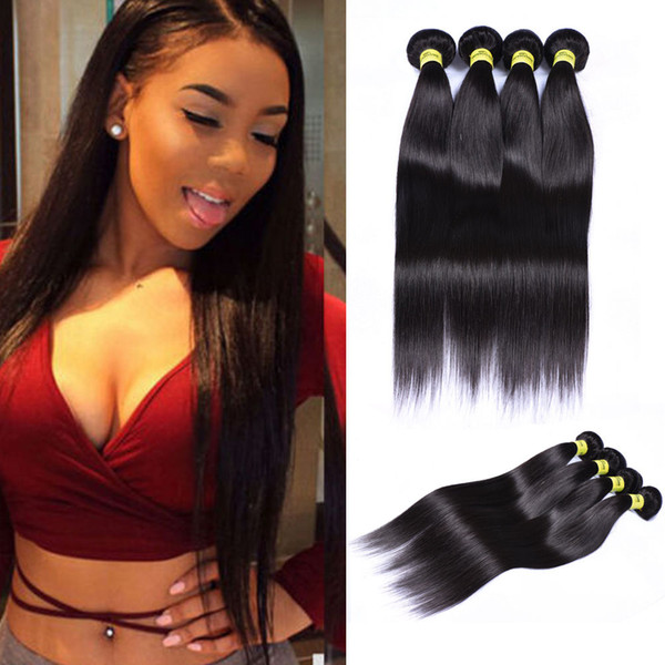 ELIBESS HAIR -50g/pcs 4pcs/lot Peruvian brazilian indian Malaysian Mongolian Virgin Human Hair Bundles