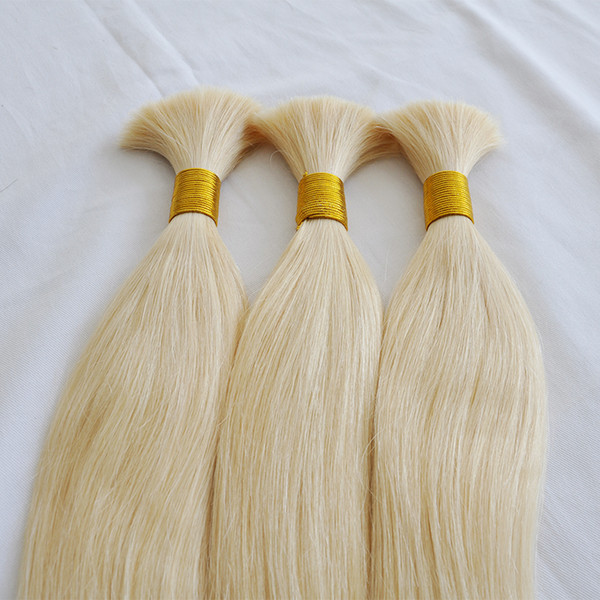 Epacket 1piece 100g Color 613 Blonde Human Hair Extension in Bulk Cheap Straight Wave Brazilian Hair Bulk For Braids No Attachment