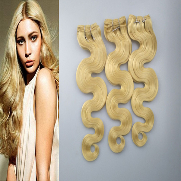 ELIBESS HAIR -Blonde 613 Color Virgin Human Hair Extensions 3 bundles 100g/pcs Body Wave Blonde Human Hair Weave