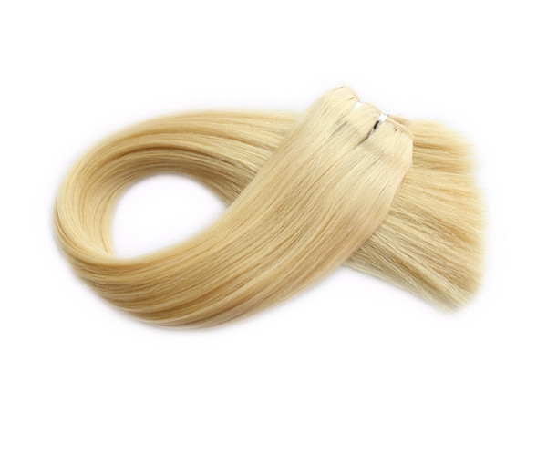 Brazilian Hair Weaves 100g 3pc 613 Russian Blonde Color Can be Dyed Human Remy Hair Extensions 3 pcs Lot, free DHL