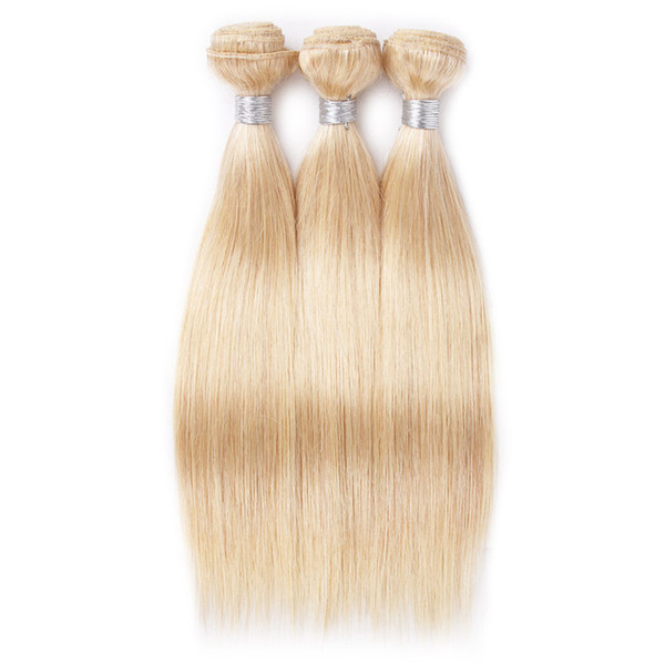 CE Certificated High Quality brazilian Platinum Blonde white Color 60 human hair weft 100g piece 3pcs Lot