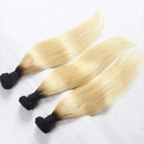 Elibess Ombre Color T1B 613 Hair Bundles Blonde Human Ombre color Hair Extensions Dark Roots 3PCS OR 4PCS Lot Remy Hair Weave Promotion
