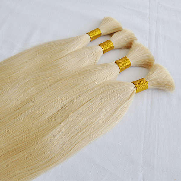 CE certificated Top grade 100g/piece 300g/lot without weft 100% human hair european blonde color 613 human hair bulk