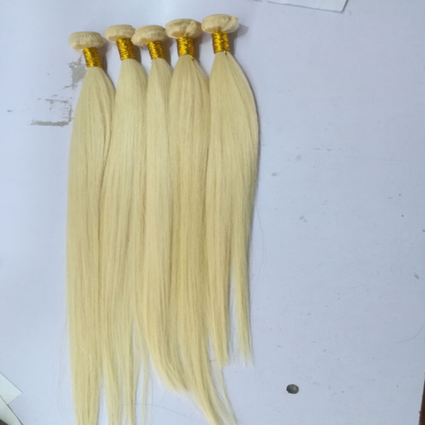 ELIBESS HAIR-613 blonde color human hair extension 50g/pcs 5 bundles /lot straight wave blonde human hair 5 bundles