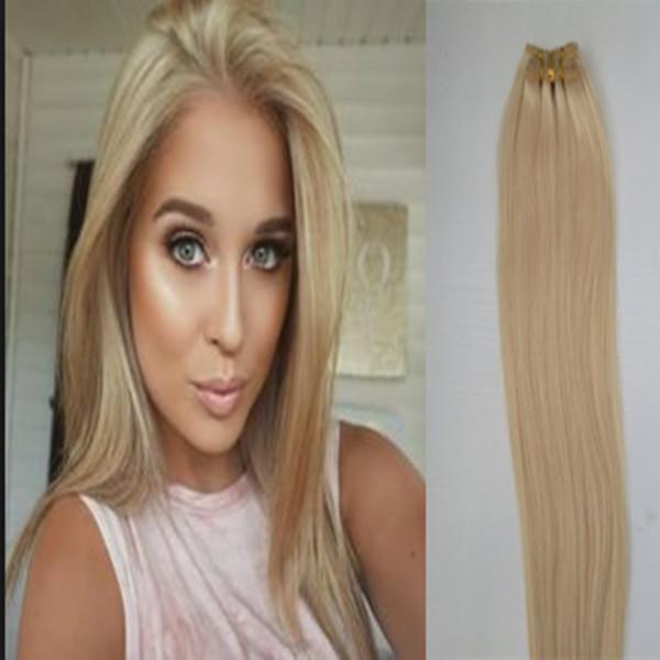 ELIBESS Blonde Human Hair 20inch 50g/pcs 4pcs/pack straight silky soft 100% Human Hair indian remy hair weft/ weaving #60 platinum blonde