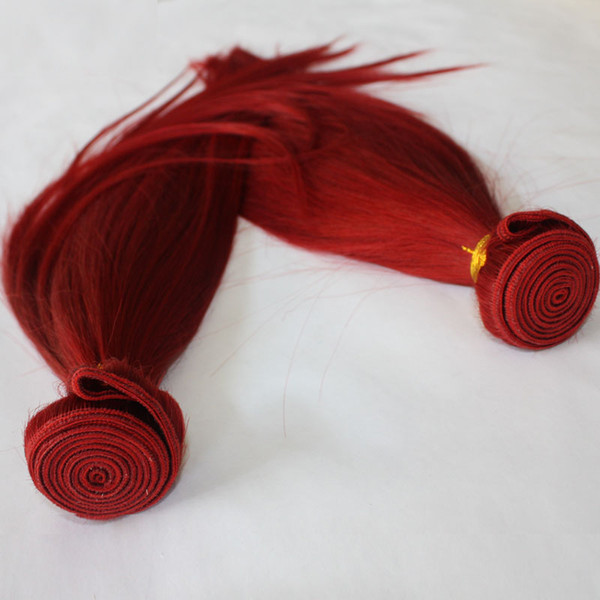 CE certificated pure human hair red Color Human Hair Weft 3Pcs Lot Brazilian RED Hair Weave 95-100gr one piece