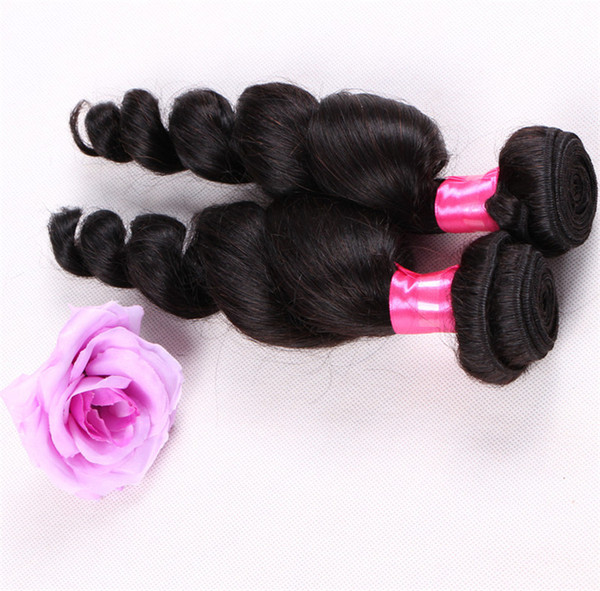 8A Brazilian Virgin Hair Loose Wave Unprocessed Brazilian Human Hair Bundle Extension Cheap Brazilian Loose Wave Machine Double Weft