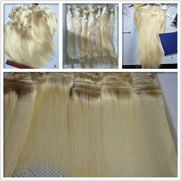 Elibess Brand Blonde Color 613# Silk Straight Wave Human Hair Bundles 6Pcs Lot Peruvian Virgin Human Hair Weaves Extensions Fast Delivery