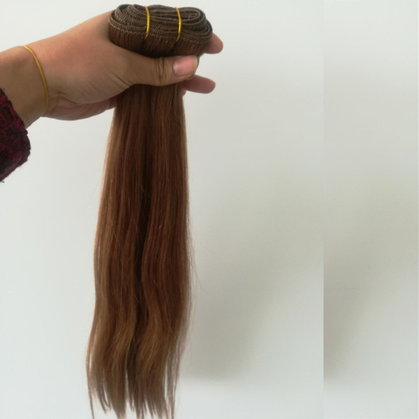 ELIBESS Hair - Straight Wave Virgin Human Hair 120g per piece Color 8 14inch to 24inch Remy Human Hair Weft