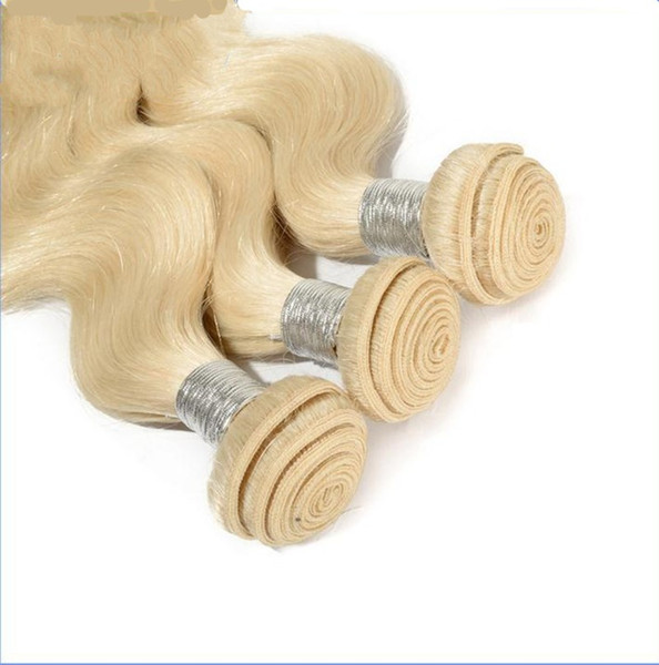 100g 3 Bundles 300g 613 Blonde Human Hair weave Body Wave hair Weft Peruvian Remy Hair Weave Indian 