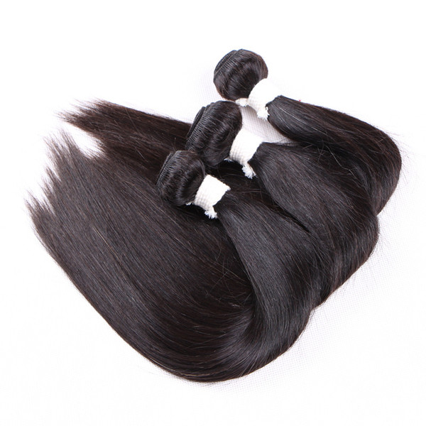 8A Peruvian Indian Malaysian Cambodian Brazilian Virgin Hair Weave Bundles Straight Wave Natural Human Hair Extensions