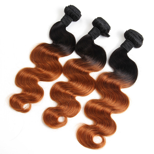 ELIBESS HAIR Ombre Brazilian Body Wave Bundles 1b 30 Two Tone Human Hair Weave Bundles Non Remy Hair 80g/pcs 3 bundles