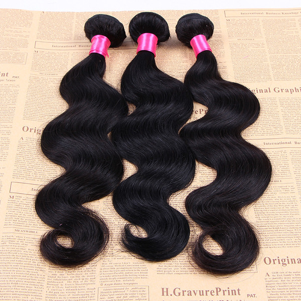 Elibess Brand 100g/piece 3pcs/lot Body Wave Virgin Human Hair Extensions Brazilian 100 Human Hair Weave 100g pack