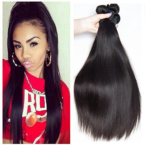 ELIBESS HAIR -Brazilian Virgin Hair Straight wave 3 Bundles 100g per piece Unprocessed Real Human Hair Extension Natural Black