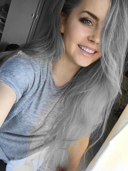 Straight Wave Human Hair Weave 4 Bundles Lot Grey Color Hair Extensions Peruvian Malaysian Indian Weft