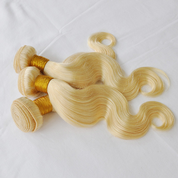 2pcs 100g/piece 8-30inch Grade 10A 100% human straight brazillian peruvian body wave blonde human hair bundles blonde color