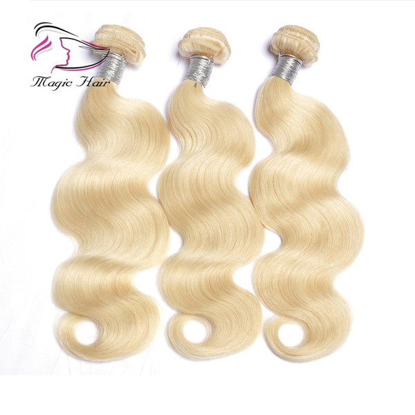 Evermagic 1/3/4 Pcs Lot 613# Blonde Hair Brazilian Body Wave Remy Hair Weft Human Hair Weave Bundles 8-30inch