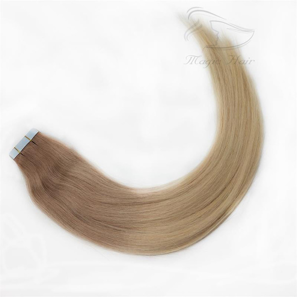 Human Hair Extensions PU Tape Remy Full Head Balayage Color 18/613 Skin Weft Vrigin Hair 50g 20PCS Hair Extensions