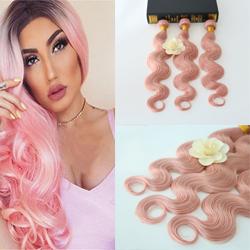 Hot Sale High Quality Brazilian Virgin Hair Body Wave Human Hair Bundles Color Of Pinky 100% Remy Human Hair Extension