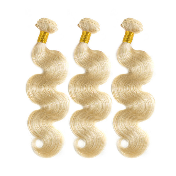 Hot selling cheap price Big Stock#613 Blonde Hair Weaves Brazilian Body Wave Human Hair Extensions Remy Hair Bundles 100gram Per Piece