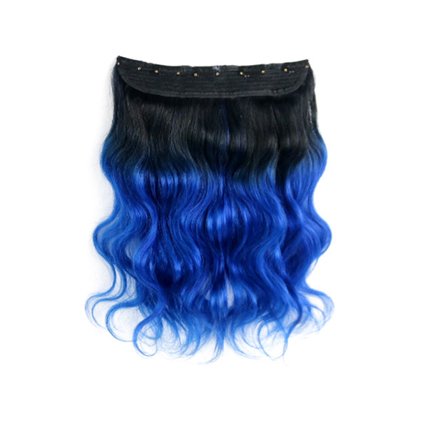 1B/blue Body Wave Hot Selling Wholesale One Piece Clip In Human Hair Extensions 5Clips With Lace Remy Human Hair