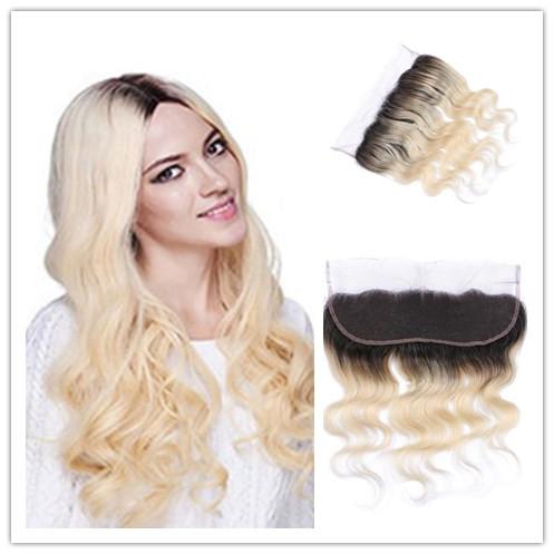 2017 Hot Selling Wholesale Price Brazilian Hair Lace Frontal 13x4 Body Wave Brazilian Blond Ombre Hair Lace Closure