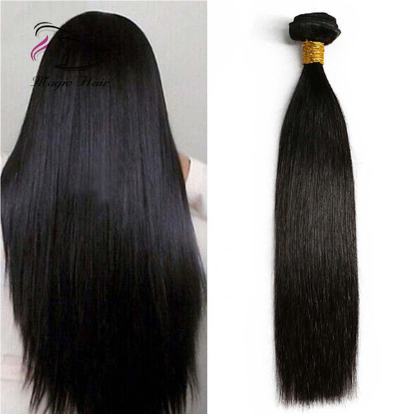 Evermagic Wholesale Top Grade 100% Unprocessed Brazilian Straight Hair Extension 1B#color Human Hair bundle for Woman