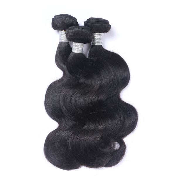 Stock Grade 9A Unprocessed Virgin bundles Remy Human Hair weaves Natural Black Body Wavy Hair Weaving