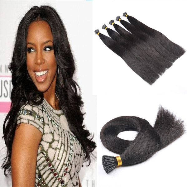 #1B Natural Color 1g/Strand 50 Strands per Pack Keratin Fusion Stick I-Tip Human Hair Extensions