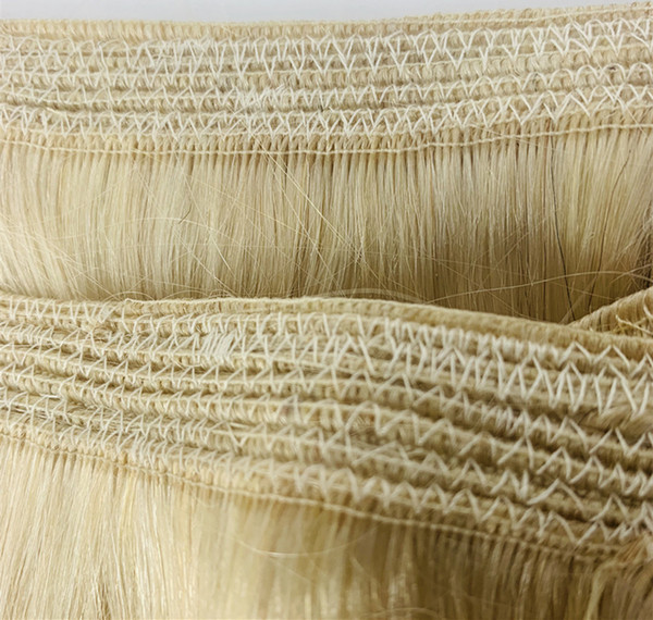 Evermagic 60#Blonde Flip in Hair Weft Brazilian Straight Human Hair Extensions 100gram Per Piece Remy Hair