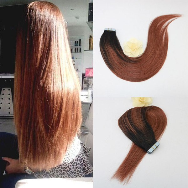 Wholesale Virgin Hair Popular Can Be Dyed And Ironed Pure Human Hair Straight Balayage Tape Hair Extensions