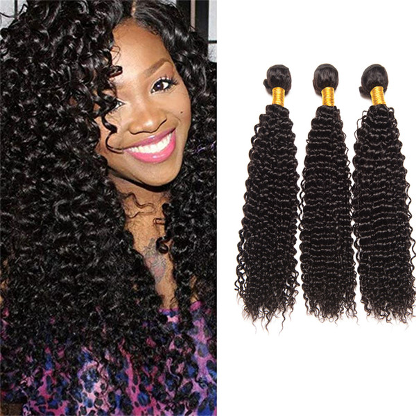 7A Hot Selling Unprocessed Brazilian Kinky Curly Hair Weft Human Hair Peruvian Indian Malaysian Hair Extension Dyeable For Woman