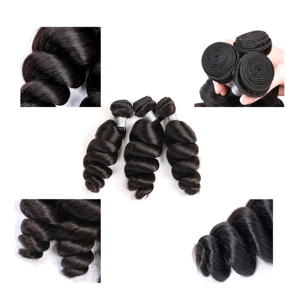 9A Unprocessed Cuticle Aligned Brazilian Hair loose Wave Weft Remy Human Hair Extensions Peruvian Indian Malaysian Dyeable