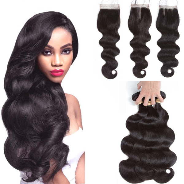 7A Peruvian Brazilian Raw Indian Hair Cuticle Aligned Hair Body Wave Remy Human Hair Wave Closure DHgate