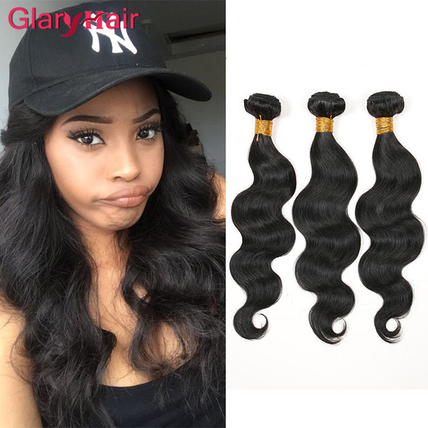 Glary Brazilian Virgin Hair Body Wave 4 Bundles Unprocessed Human Hair Weaves Top Brazilian Hair Weave Bundles Brazilian Body Wave