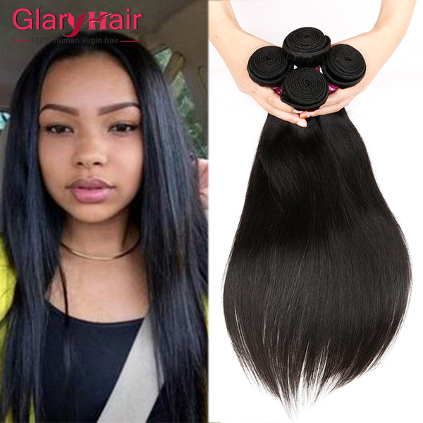 Grade 8A Virgin Brazilian Peruvian Malaysian Straight Human Hair Weave Bundles Natural Black Indian Cambodian Brazilian Mink Hair Extensions