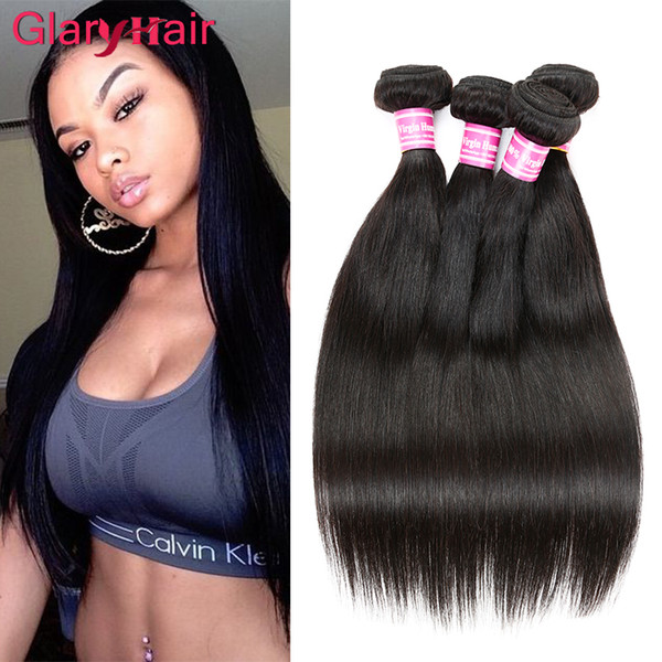 Factory Wholesale Virgin Human Hair Weave Malaysian Straight Weft Brazilian Hair Bundles Peruvian Indian Hair 4Bundles 